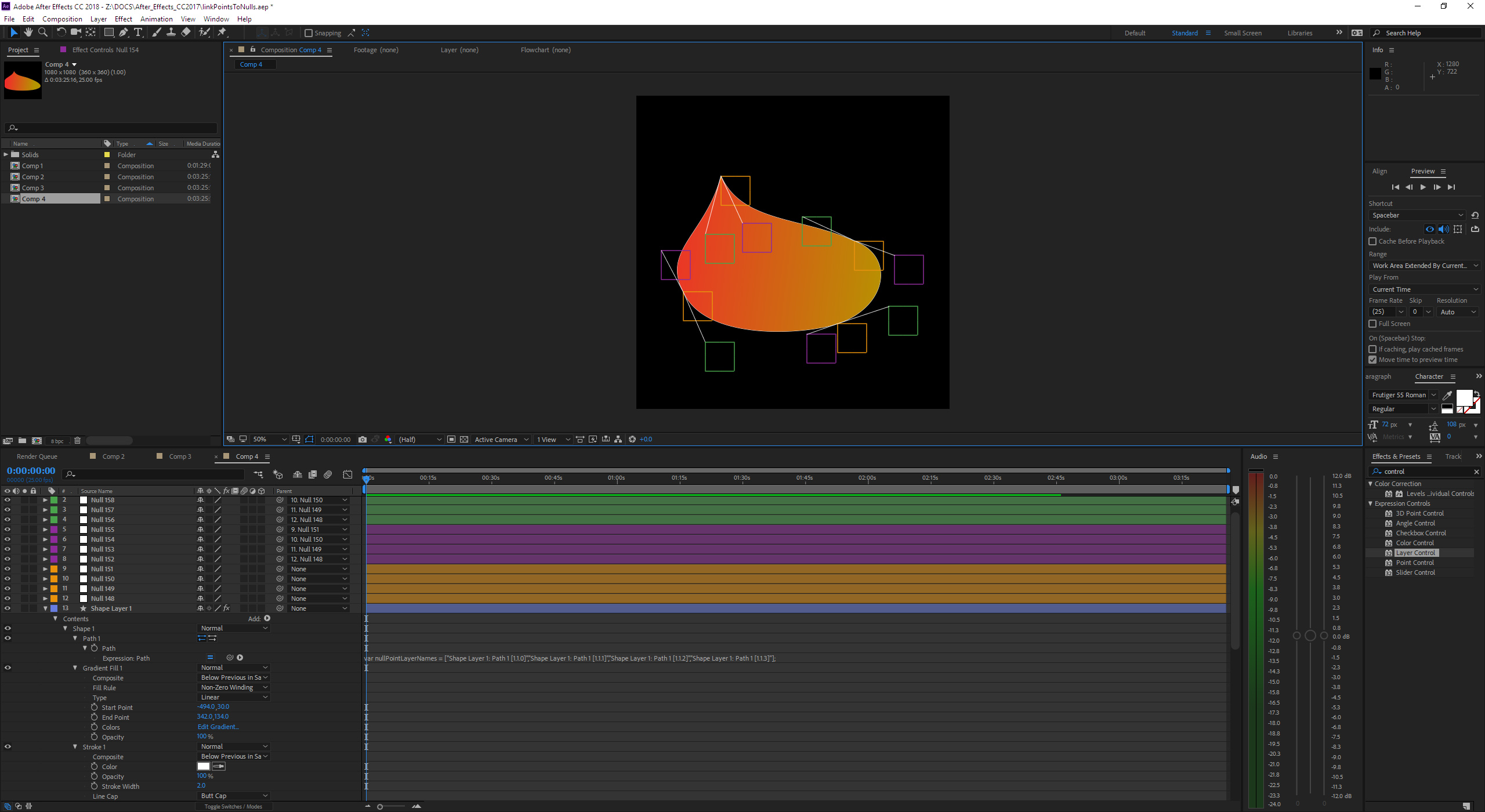 After Effects Tutorial Link Path Points And Tangents To Nulls No Magnolia